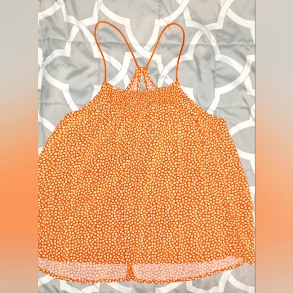 Womens Large orange poka dot tank top - Picture 1 of 6